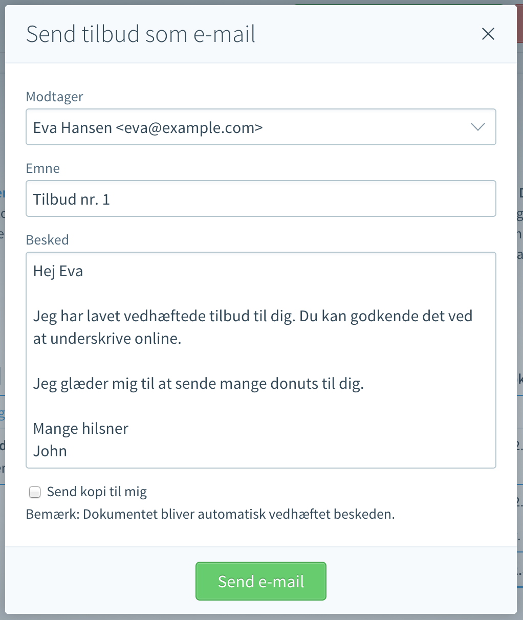 send dit tilbud