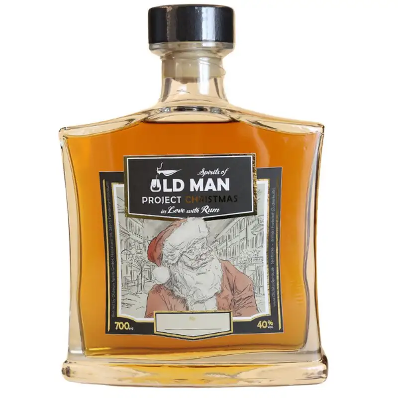 Image of the front of the bottle of the rum Spirits of Old Man Rum Project Christmas in Love with Rum