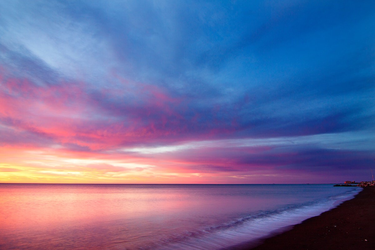 Sunrise at Playa de Huelin, Spain