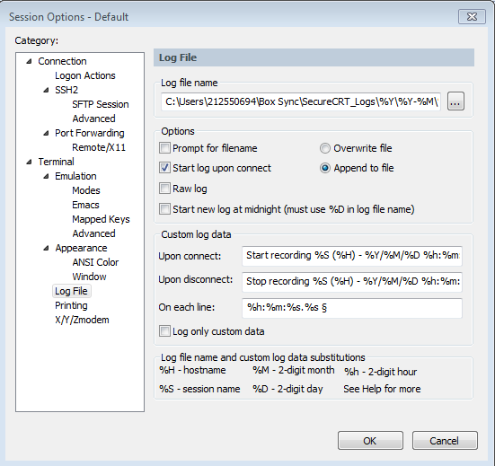 SecureCRT Auto Logging How-To | Dan C Williams