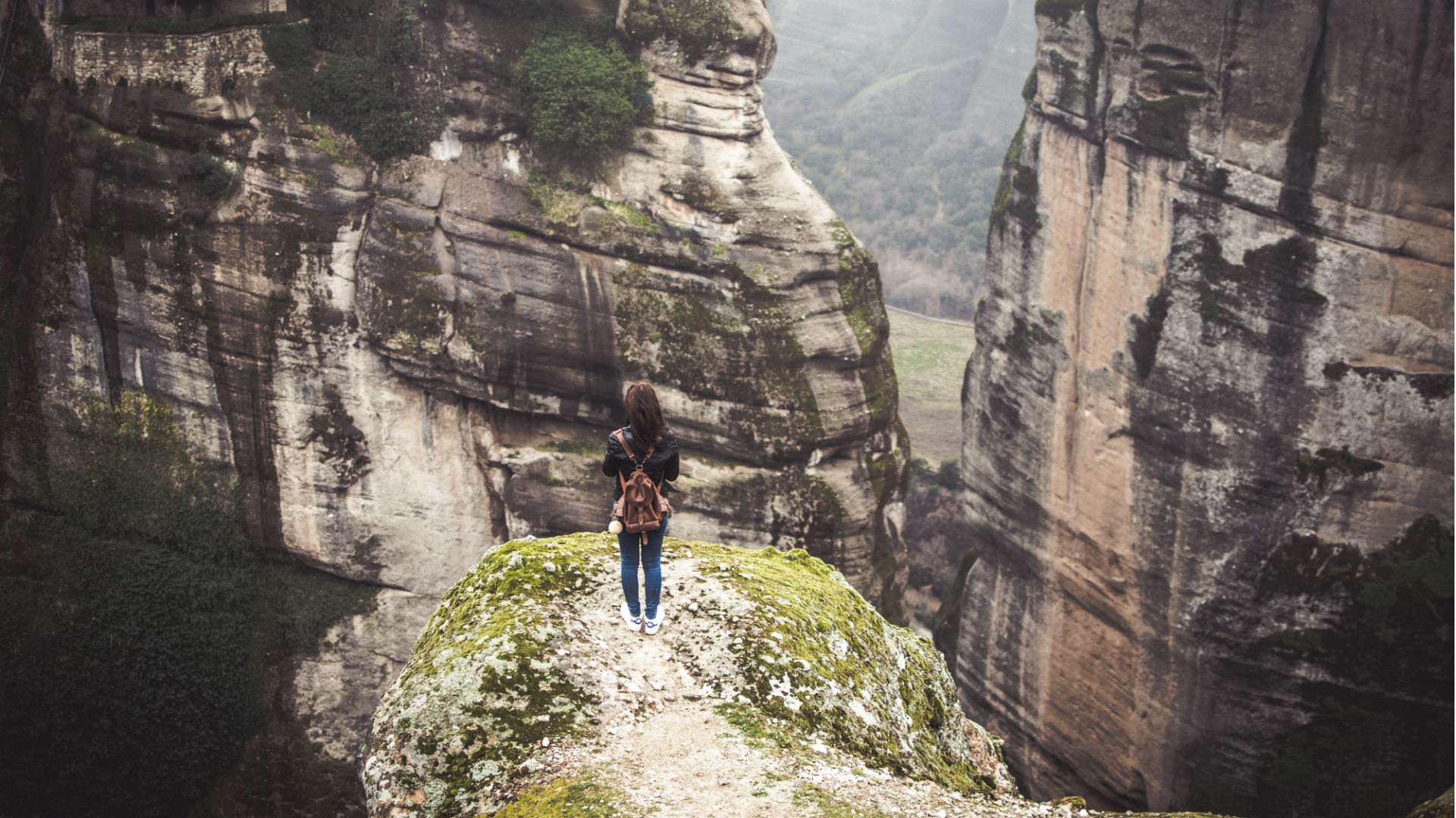 Woman taking in a view