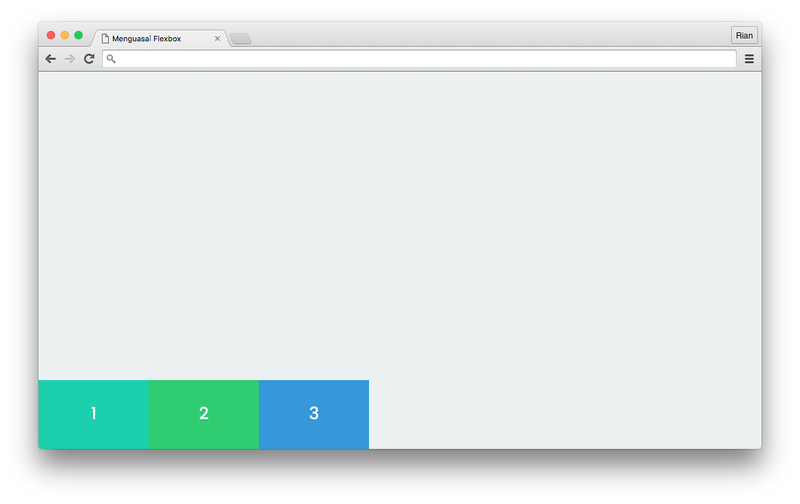 Meratakan item pada akhir cross axis