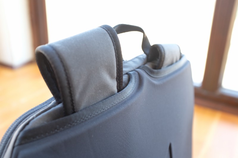 Backpack straps can be stowed away