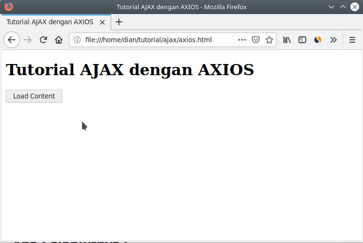 The results of retrieval of data using axios