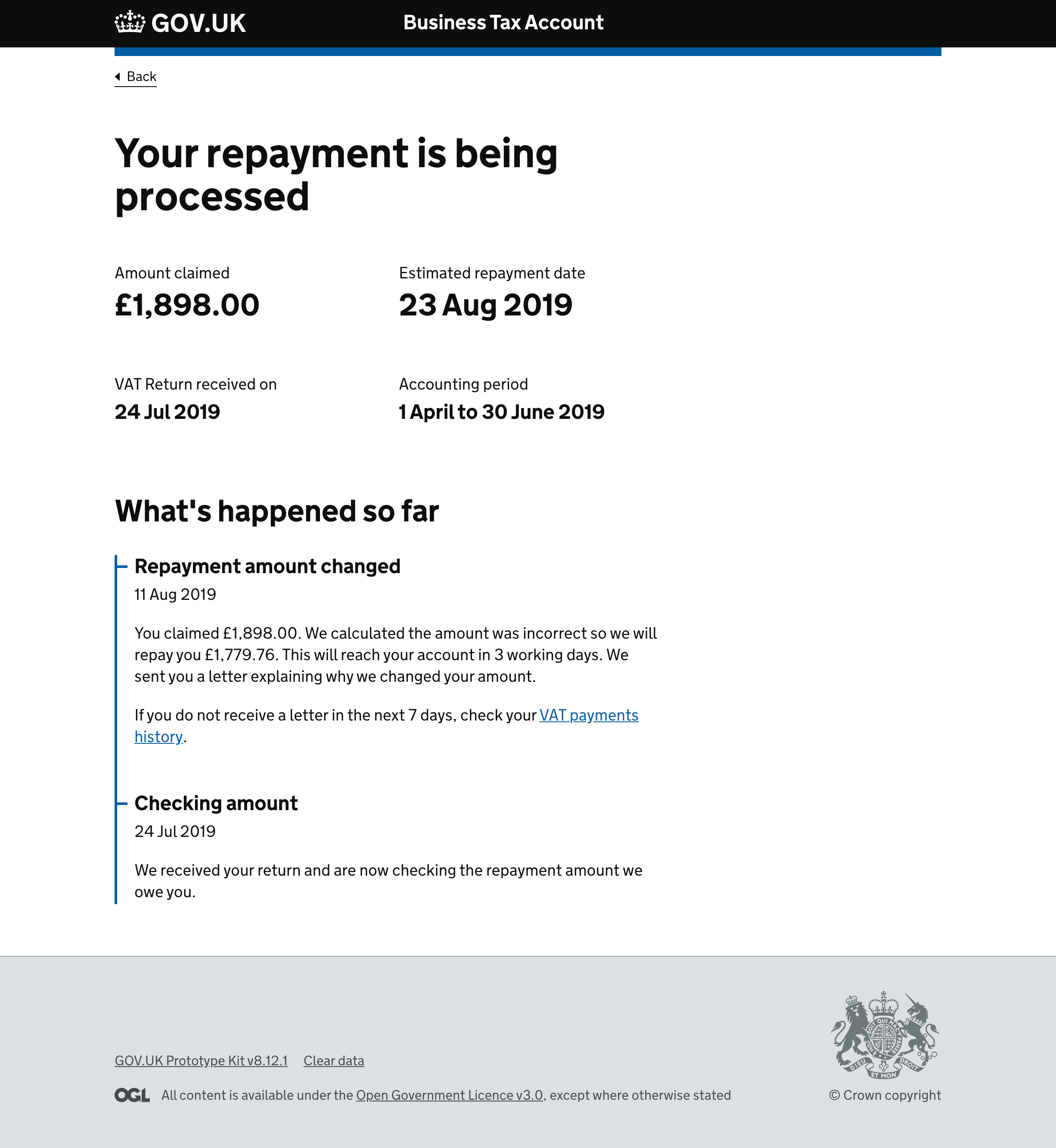The vertical timeline component in VRT based on the DWP component.