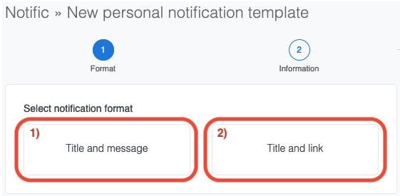 Personal notification template selection alt Personal notification template selection