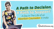 Indian safe2choose counselor providing access to abortion services