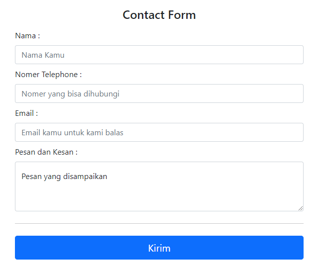 Contact Form HTML Bootsrap vesion 5