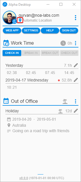 Current Location Automatic