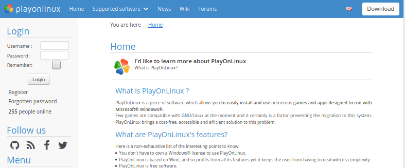 Site do PlayOnLinux