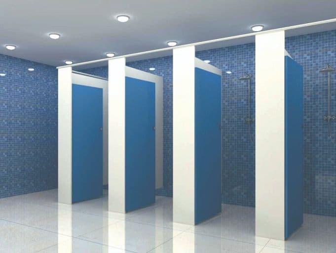 Blue Shower Glass Partitions by Straton Group