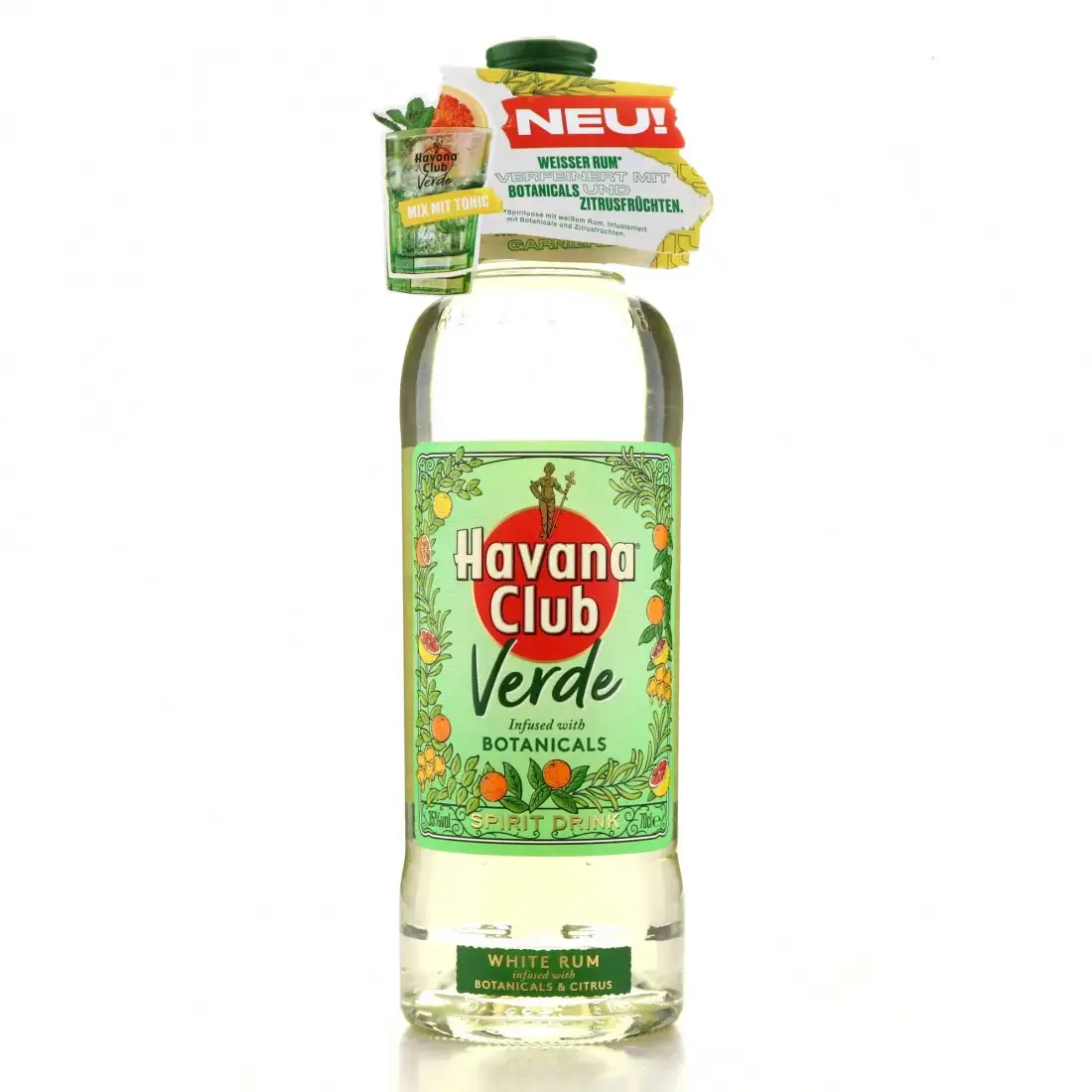 Image of the front of the bottle of the rum Verde