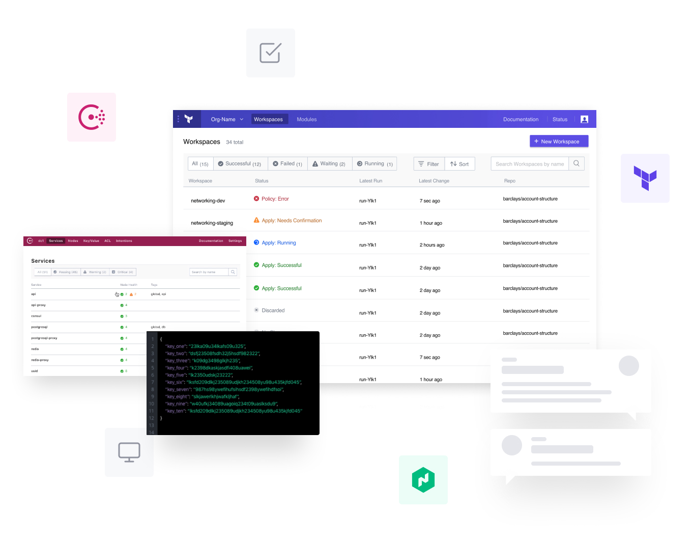 HashiCorp product UI graphic