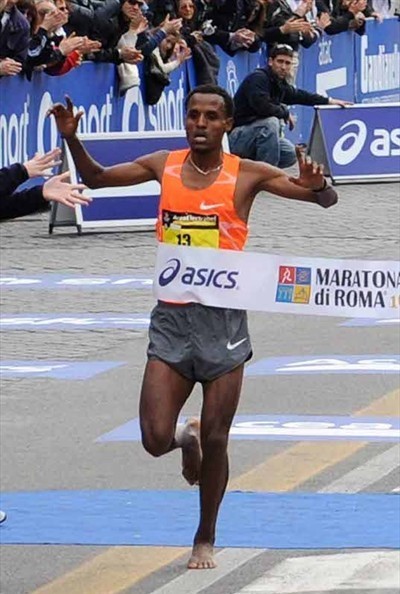 running a marathon barefoot