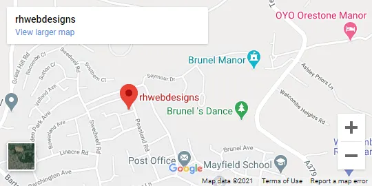 google maps location rhwebdesigns.co.uk