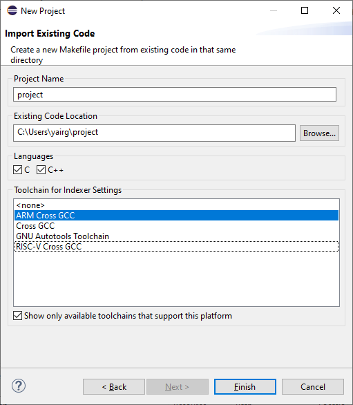 project import for eclipse