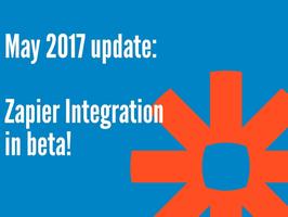 Cover image for May 2017: Zapier integration in beta!
