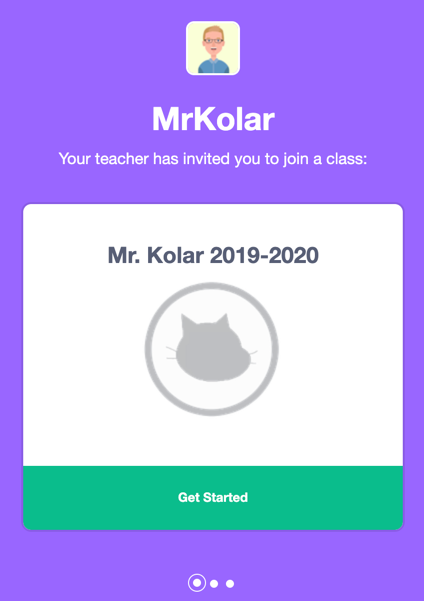 Screenshot of student sign up form