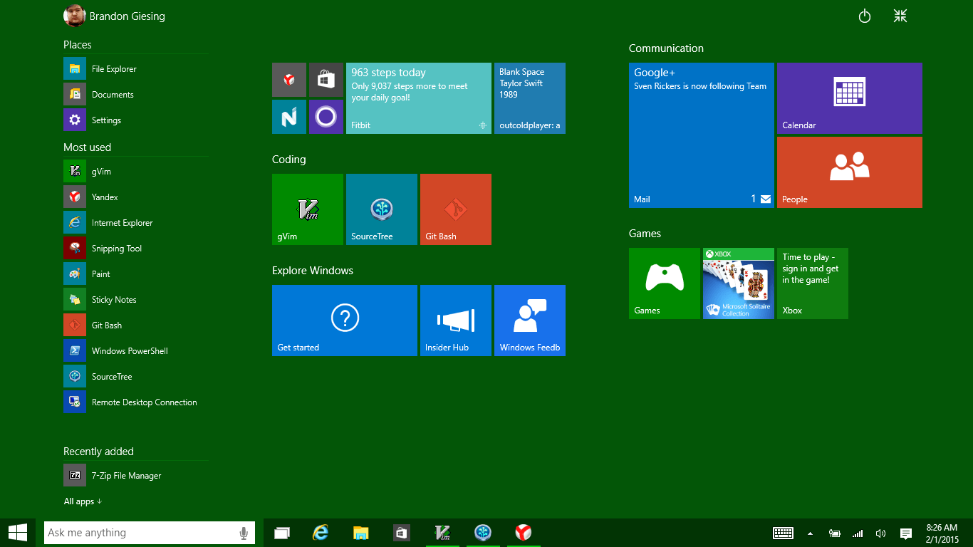 Windows 10 Start Menu