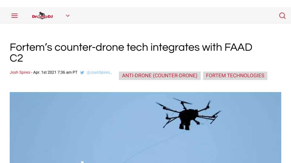 DroneHunter Able to Integrate with FAAD C2 as C-sUAS Solution, Company Says