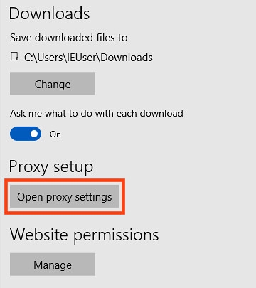 Step 3 how to configure Microsoft Edge browser for proxy servers