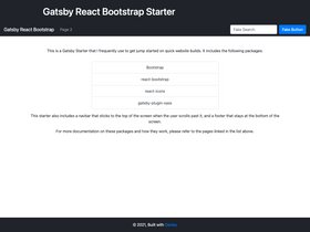 Gatsby React Bootstrap Starter screenshot