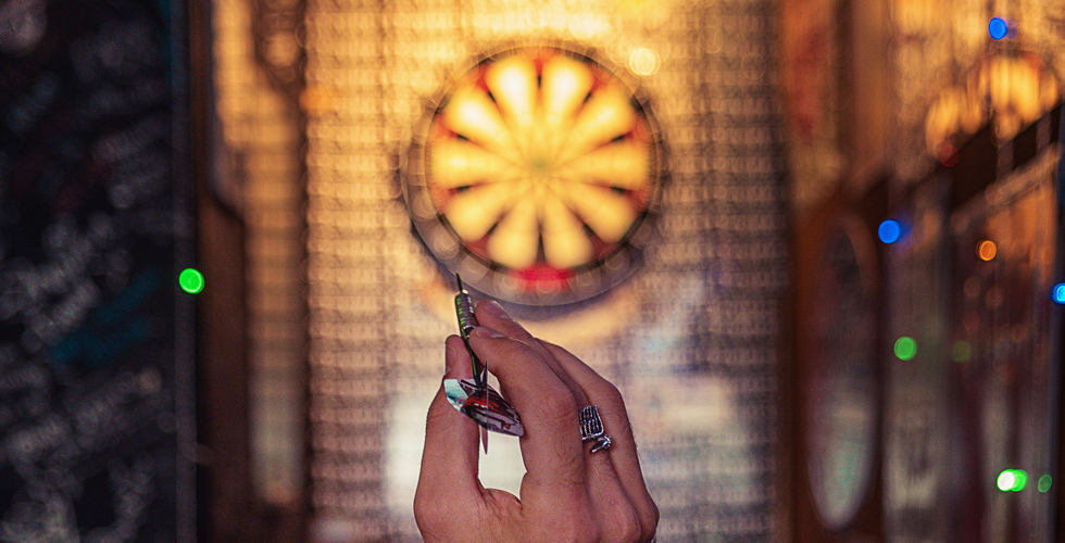 about to get a bullseye on a dart board