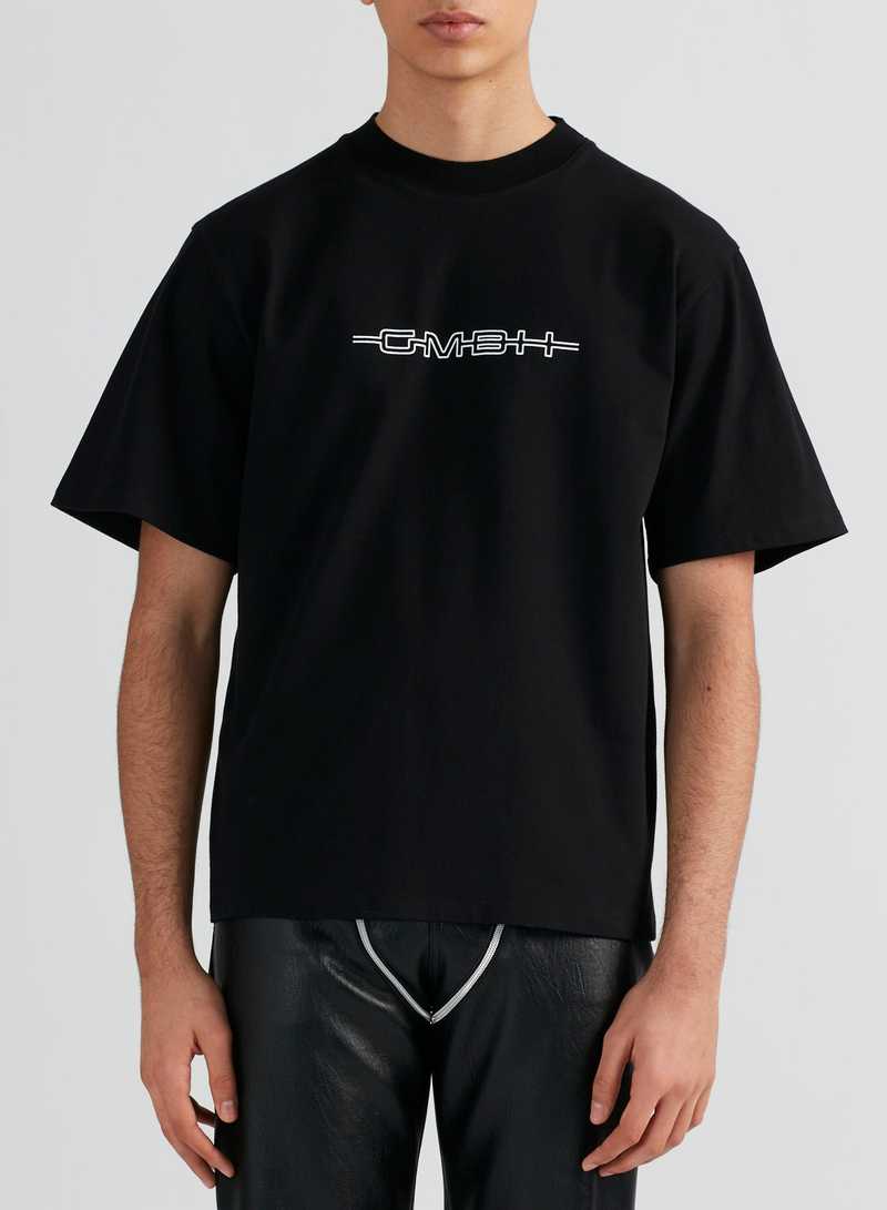 Birk T-Shirt Black, front view. GmbH AW22 collection.