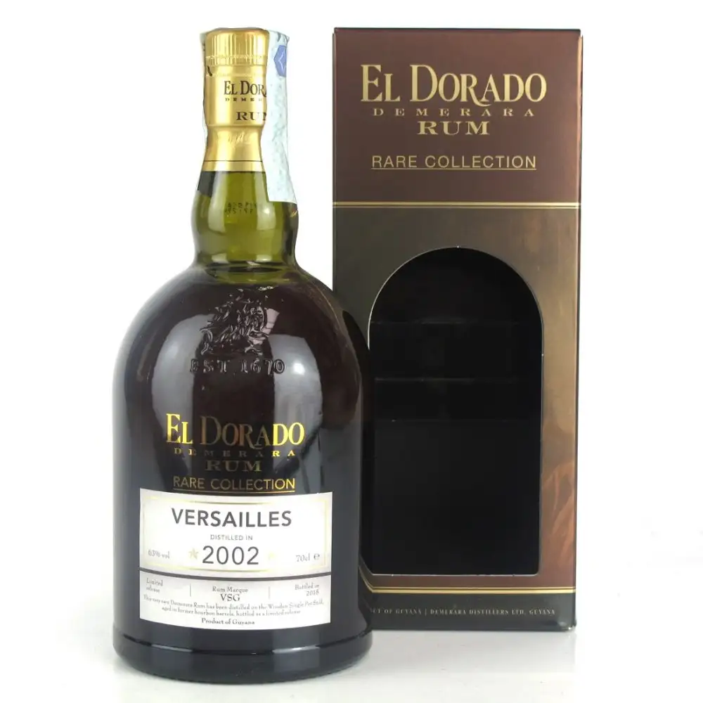 Image of the front of the bottle of the rum El Dorado Rare Collection VSG