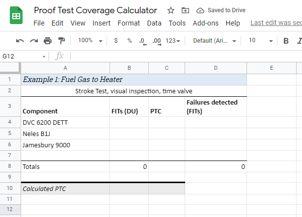 proof test coverage spreadsheet