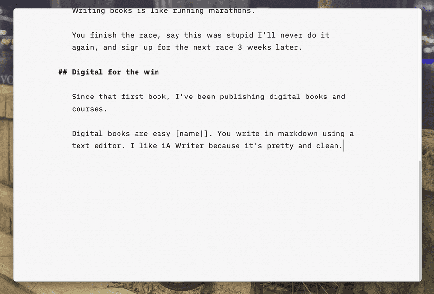 Writing in iA Writer