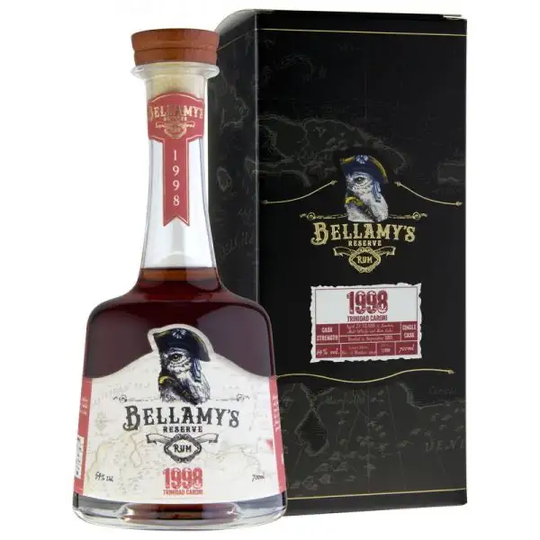 Image of the front of the bottle of the rum Bellamy‘s Reserve
