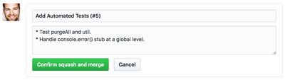 A screenshot of the GitHub merge call to action
