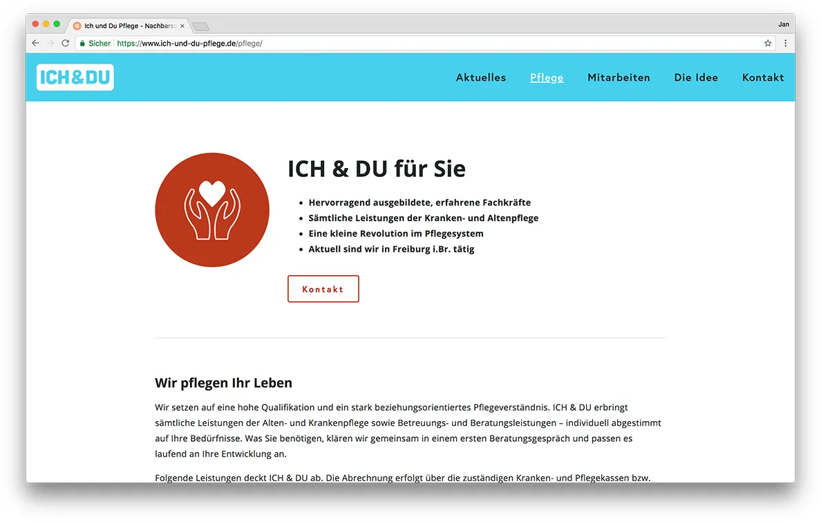 KreativBomber Onlineagentur Freiburg - ICH &amp; DU Pflege Freiburg Pflege