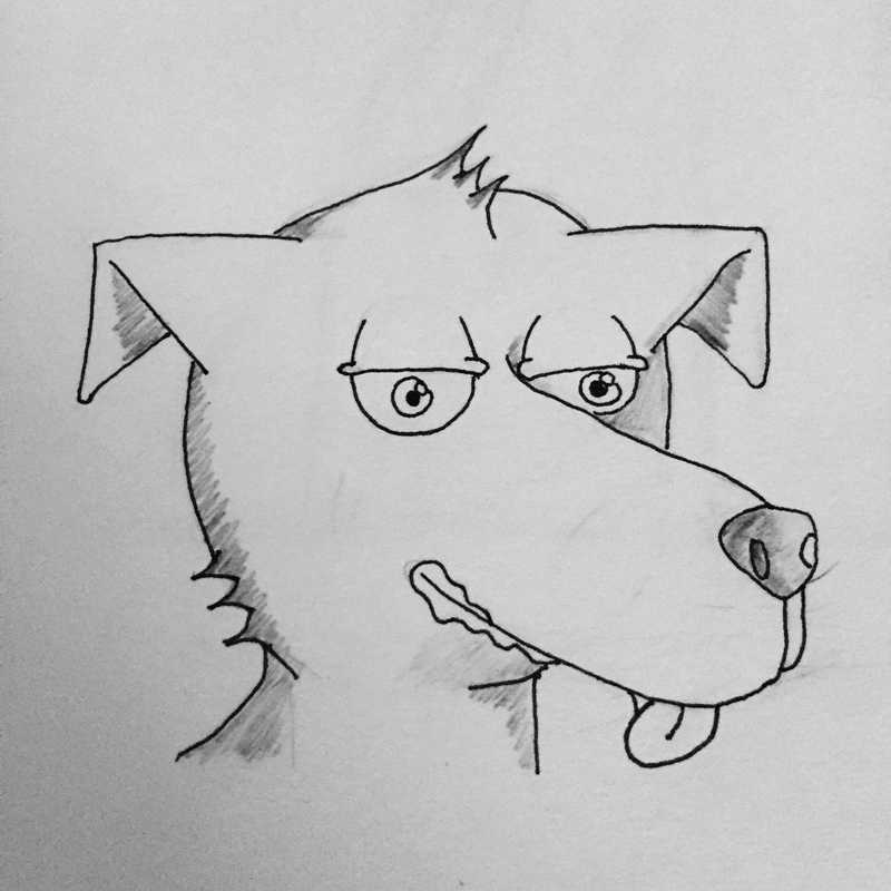 Warmup sketch of Finn the Dog