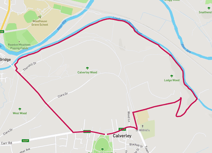 Calverley to Lodge Wood 5km run route map card image