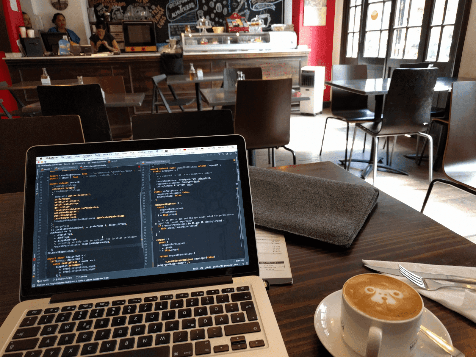 computer in café