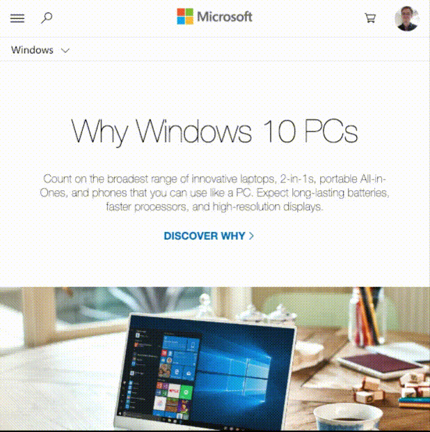Microsoft.com is not a Single Page Application