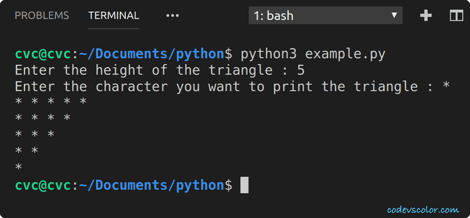 python invert right angle triangle character python invert right angle triangle character