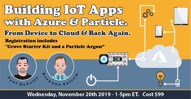 Banner for Building IoT Apps with Azure & Particle