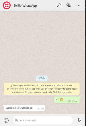 When a WhatsApp message is sent, it triggers a response back