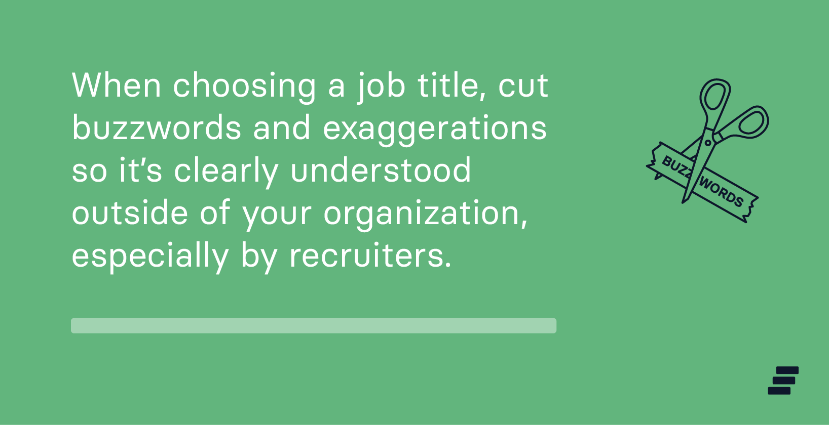 Graphic with tip for choosing a job title
