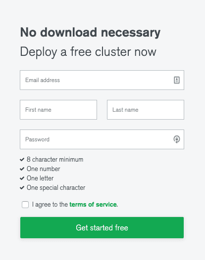 Create a free MongoDB Atlas account Create a free MongoDB Atlas account