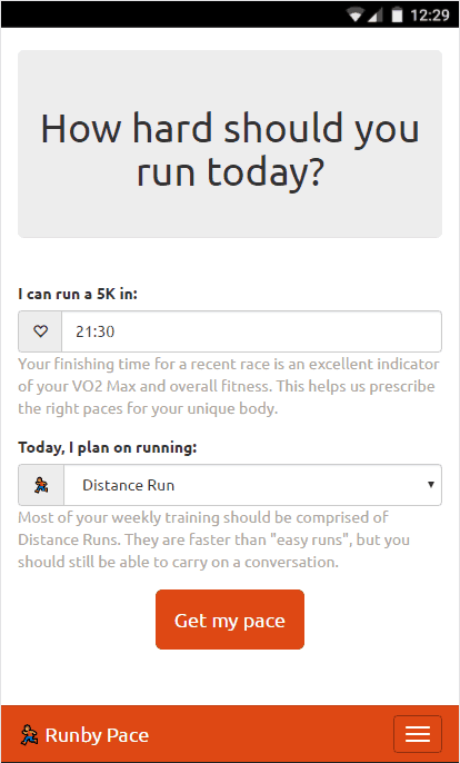 Runby Pace app
