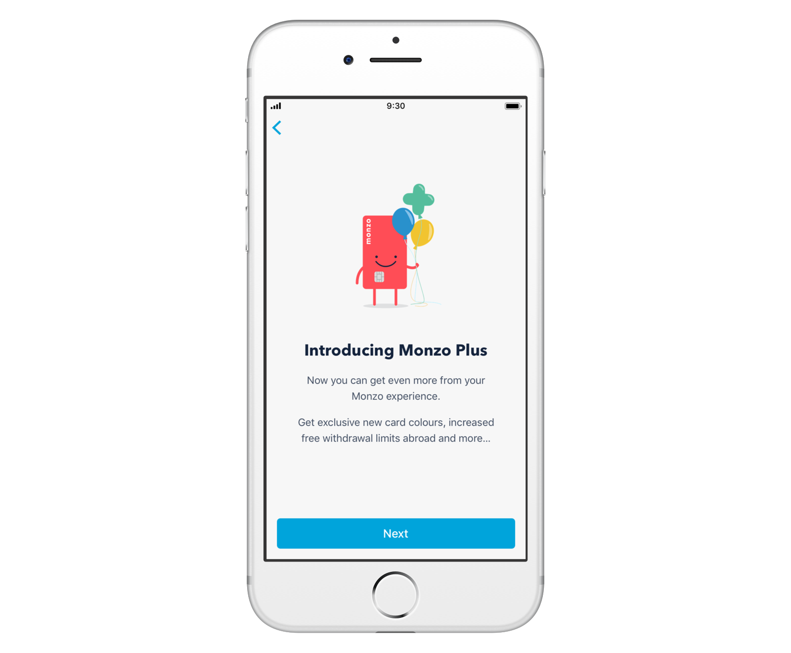 Screen introducing Monzo Plus