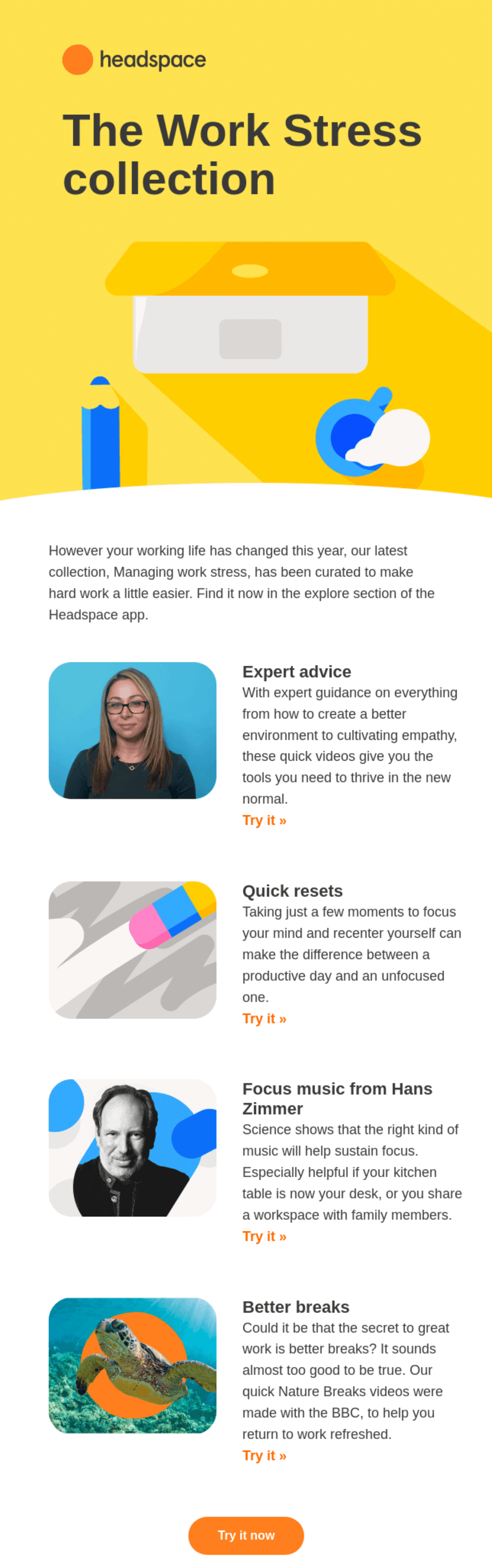 SaaS Newsletter Examples: Screenshot of Headspace's newsletter