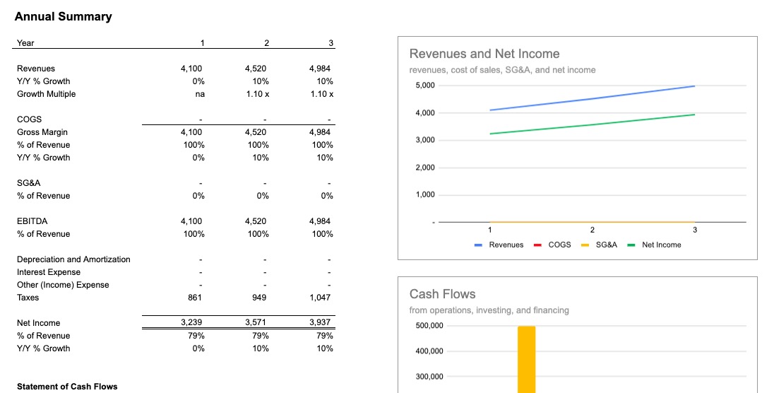 Runway And Cash Budget Tool Screenshot