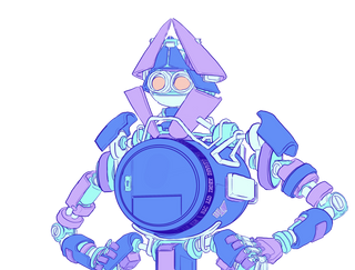 Ilustração de um robô com um corpo em forma de cofre, representando uma carteira Ethereum.