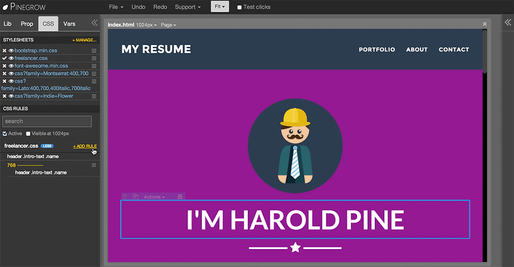 Pinegrow works with other frameworks