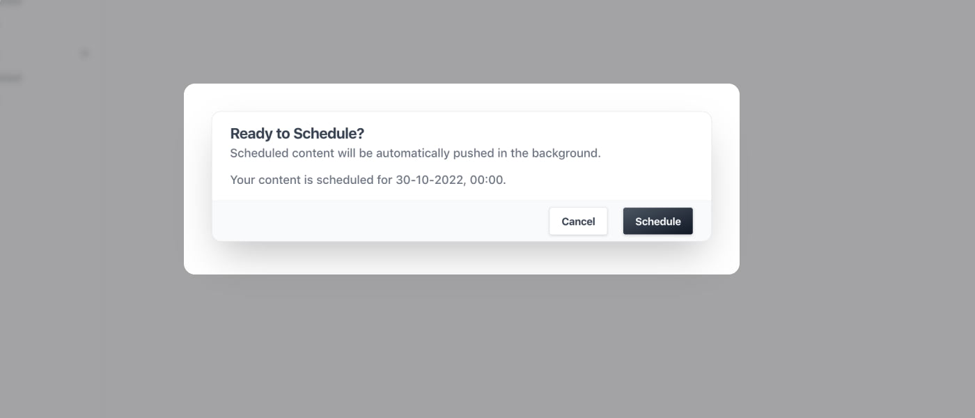 Screenshot showing the dropdown with the Schedule… and Delete… options